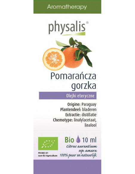 POMARAŃCZA GORZKA / PETITGRAIN BIO, OLEJEK ETERYCZNY 10ML - PHYSALIS