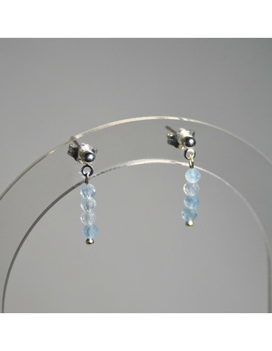 Kolczyki Akwamaryn 3mm - Crystals Break