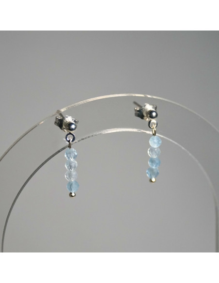 Kolczyki Akwamaryn 3mm - Crystals Break