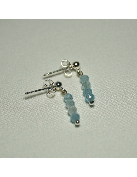 Kolczyki Akwamaryn 3mm - Crystals Break