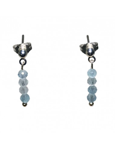 Kolczyki Akwamaryn 3mm - Crystals Break