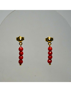 Kolczyki Koral Czerwony 3mm - Crystals Break 2