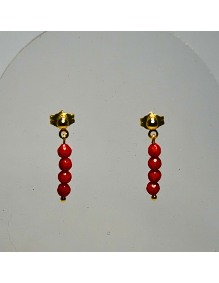 Kolczyki Koral Czerwony 3mm - Crystals Break