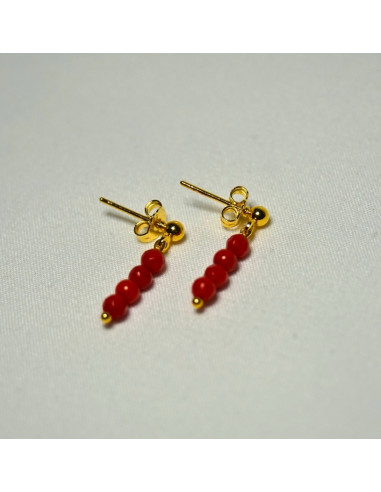 Kolczyki Koral Czerwony 3mm - Crystals Break