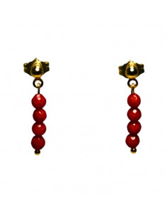 Kolczyki Koral Czerwony 3mm - Crystals Break