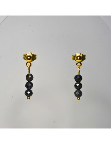 Kolczyki Szafir Ciemny 3mm - Crystals Break