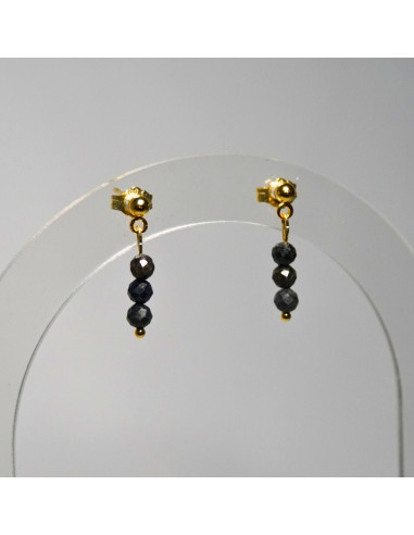 Kolczyki Szafir Ciemny 3mm - Crystals Break