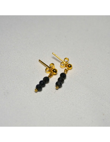 Kolczyki Szafir Ciemny 3mm - Crystals Break