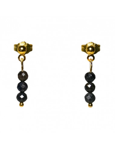 Kolczyki Szafir Ciemny 3mm - Crystals Break