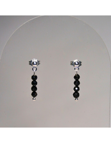 Kolczyki Turmalin Czarny 3mm - Crystals Break