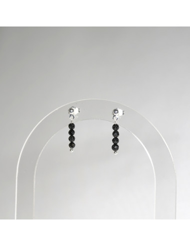 Kolczyki Turmalin Czarny 3mm - Crystals Break