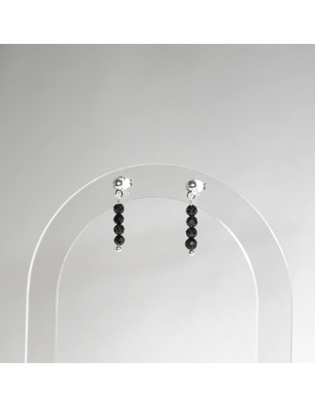 Kolczyki Turmalin Czarny 3mm - Crystals Break