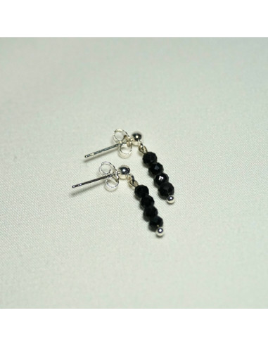 Kolczyki Turmalin Czarny 3mm - Crystals Break