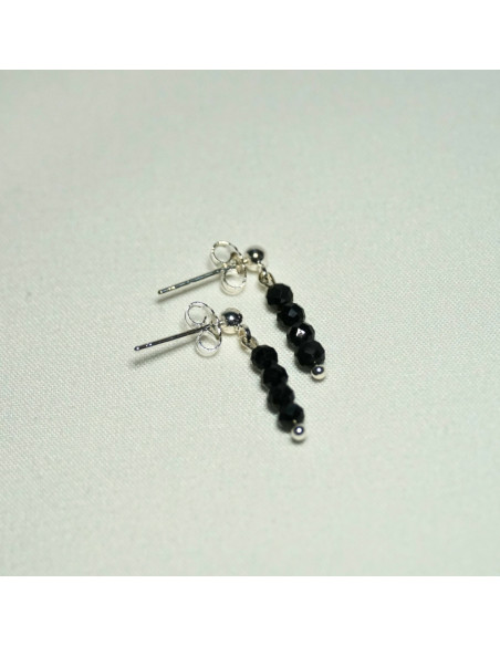 Kolczyki Turmalin Czarny 3mm - Crystals Break