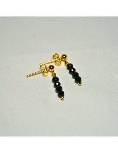 Kolczyki Turmalin Czarny 3mm - Crystals Break