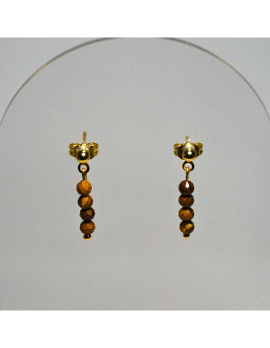 Kolczyki Tygrysie Oko 3mm - Crystals Break