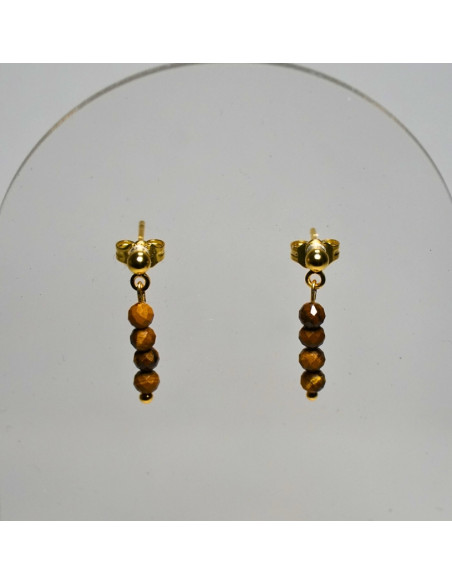 Kolczyki Tygrysie Oko 3mm - Crystals Break