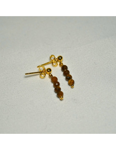 Kolczyki Tygrysie Oko 3mm - Crystals Break