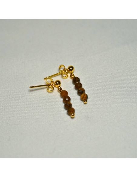 Kolczyki Tygrysie Oko 3mm - Crystals Break