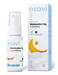 MELATONINA 1mg Z MĘCZĘNNICĄ I MELISĄ, SPRAY DOUSTNY (smak CZARNA PORZECZKA) 25ml - OSAVI