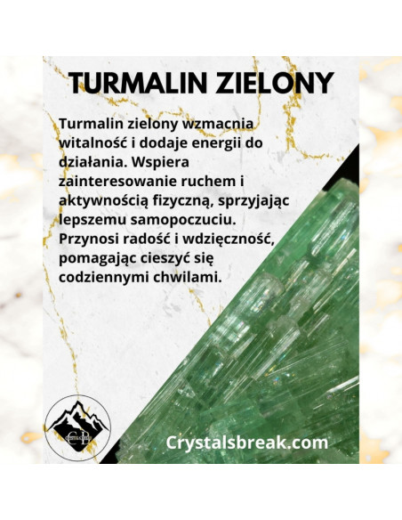 Bransoletka Turmalin Zielony 3mm - Crystals Break