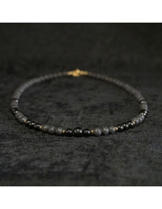 Naszyjnik Lawa Wulkaniczna x Turmalin Czarny 6mm - Crystals Break