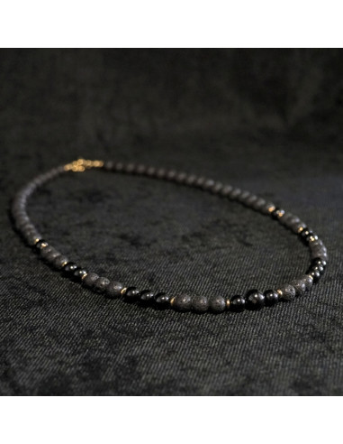 Naszyjnik Lawa Wulkaniczna x Turmalin Czarny 6mm - Crystals Break