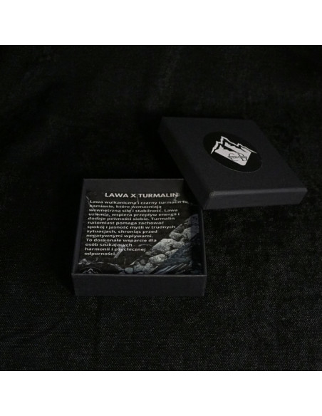 Naszyjnik Lawa Wulkaniczna x Turmalin Czarny 6mm - Crystals Break