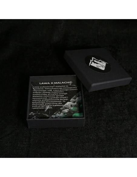 Naszyjnik Lawa Wulkaniczna x Malachit 6mm - Crystals Break