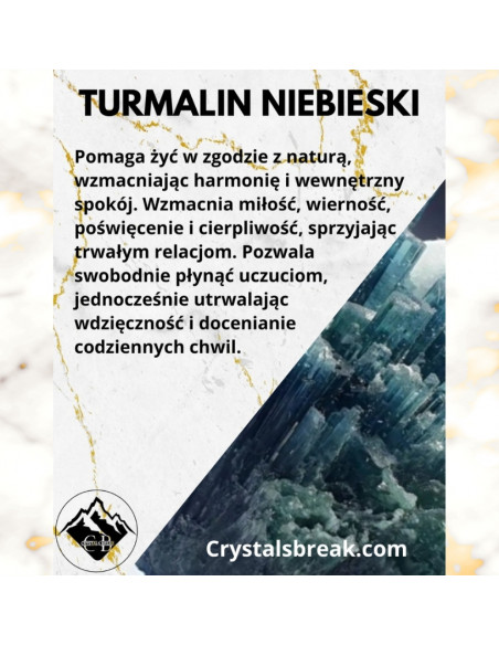 Bransoletka Szczęścia Turmalin Niebieski 3mm - Crystals Break
