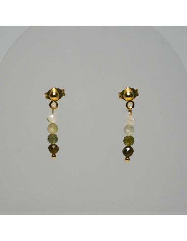 Kolczyki Turmalin Zielony 3mm - Crystals Break