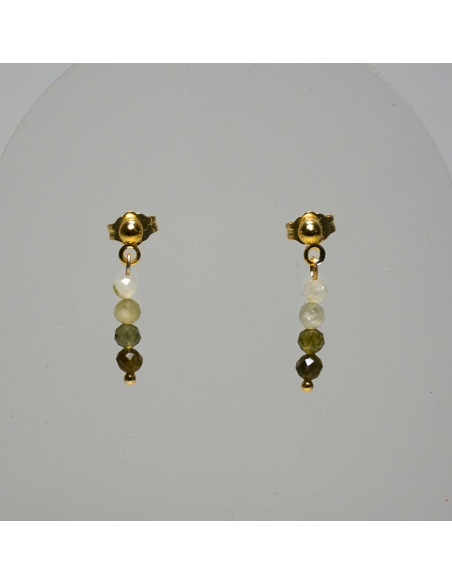 Kolczyki Turmalin Zielony 3mm - Crystals Break