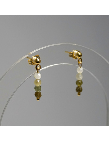 Kolczyki Turmalin Zielony 3mm - Crystals Break