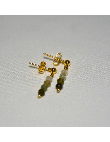 Kolczyki Turmalin Zielony 3mm - Crystals Break