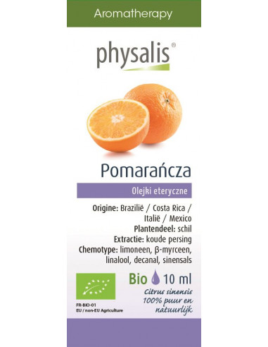 POMARAŃCZA BIO, OLEJEK ETERYCZNY 10ML - PHYSALIS