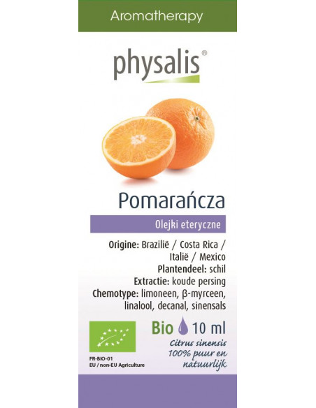 POMARAŃCZA BIO, OLEJEK ETERYCZNY 10ML - PHYSALIS