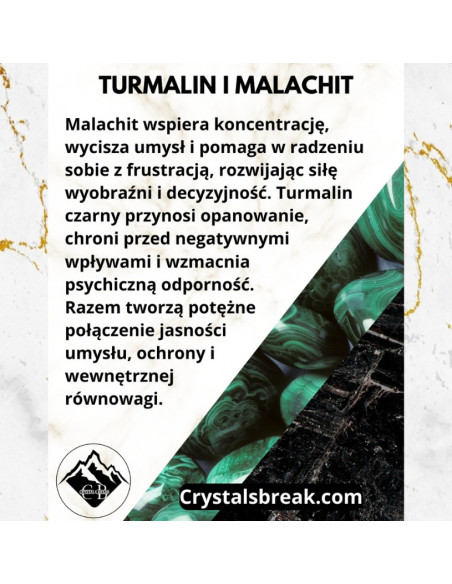 Bransoletka Szczęścia Turmalin Czarny x Malachit 3mm - Crystals Break