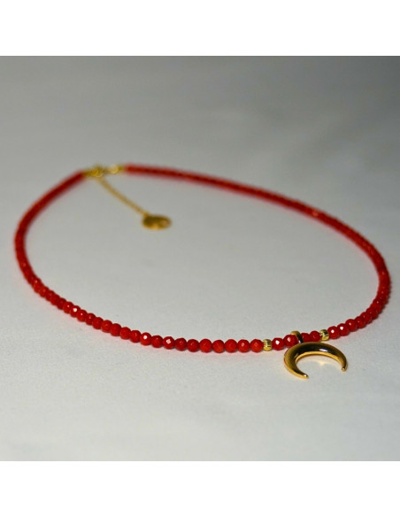 Naszyjnik Choker Koral Czerwony 3mm - Crystals Break