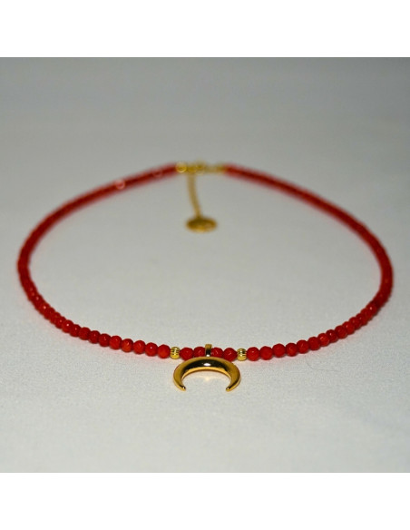 Naszyjnik Choker Koral Czerwony 3mm - Crystals Break