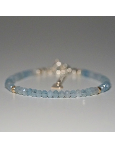 Bransoletka Oponka Akwamaryn 3x2mm - Crystals Break