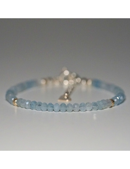 Bransoletka Oponka Akwamaryn 3x2mm - Crystals Break