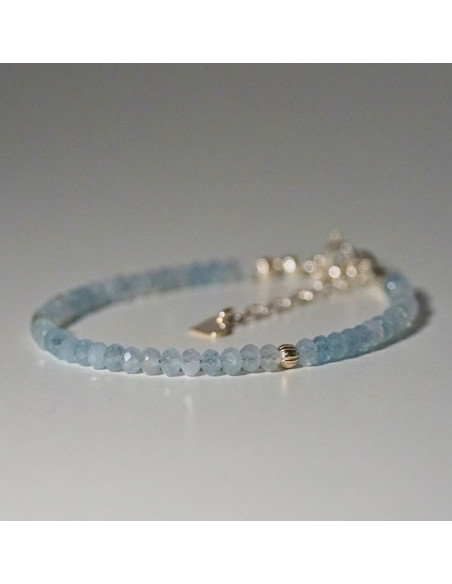 Bransoletka Oponka Akwamaryn 3x2mm - Crystals Break