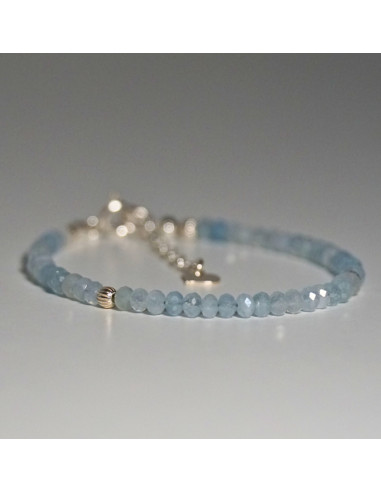 Bransoletka Oponka Akwamaryn 3x2mm - Crystals Break