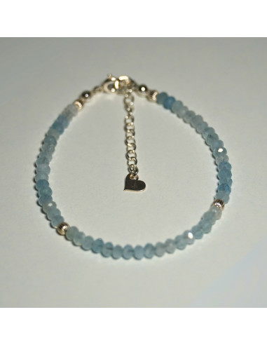 Bransoletka Oponka Akwamaryn 3x2mm - Crystals Break