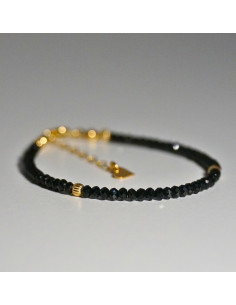 Bransoletka Oponka Turmalin Czarny 3x2mm - Crystals Break 2