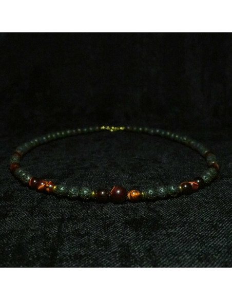 Naszyjnik Lawa Wulkaniczna x Bawole Oko 6mm - Crystals Break
