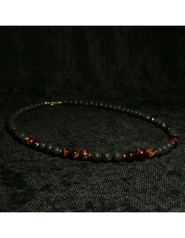 Naszyjnik Lawa Wulkaniczna x Bawole Oko 6mm - Crystals Break