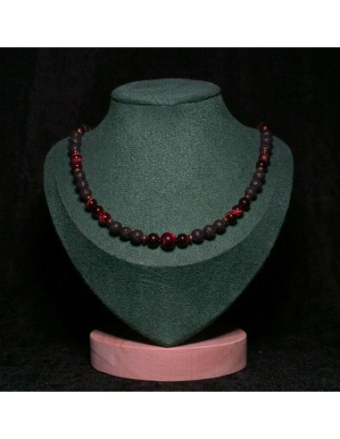 Naszyjnik Lawa Wulkaniczna x Bawole Oko 6mm - Crystals Break