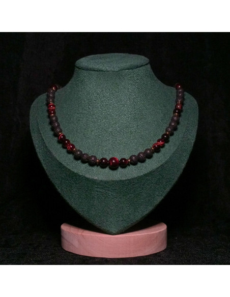 Naszyjnik Lawa Wulkaniczna x Bawole Oko 6mm - Crystals Break