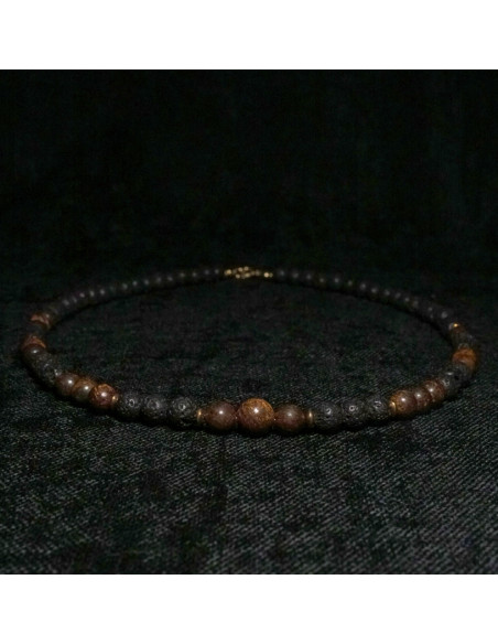 Naszyjnik Lawa Wulkaniczna x Bronzyt 6mm - Crystals Break